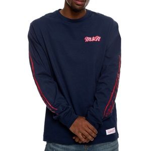 Mitchell and Ness Navy Blue Long Sleeve Shirt